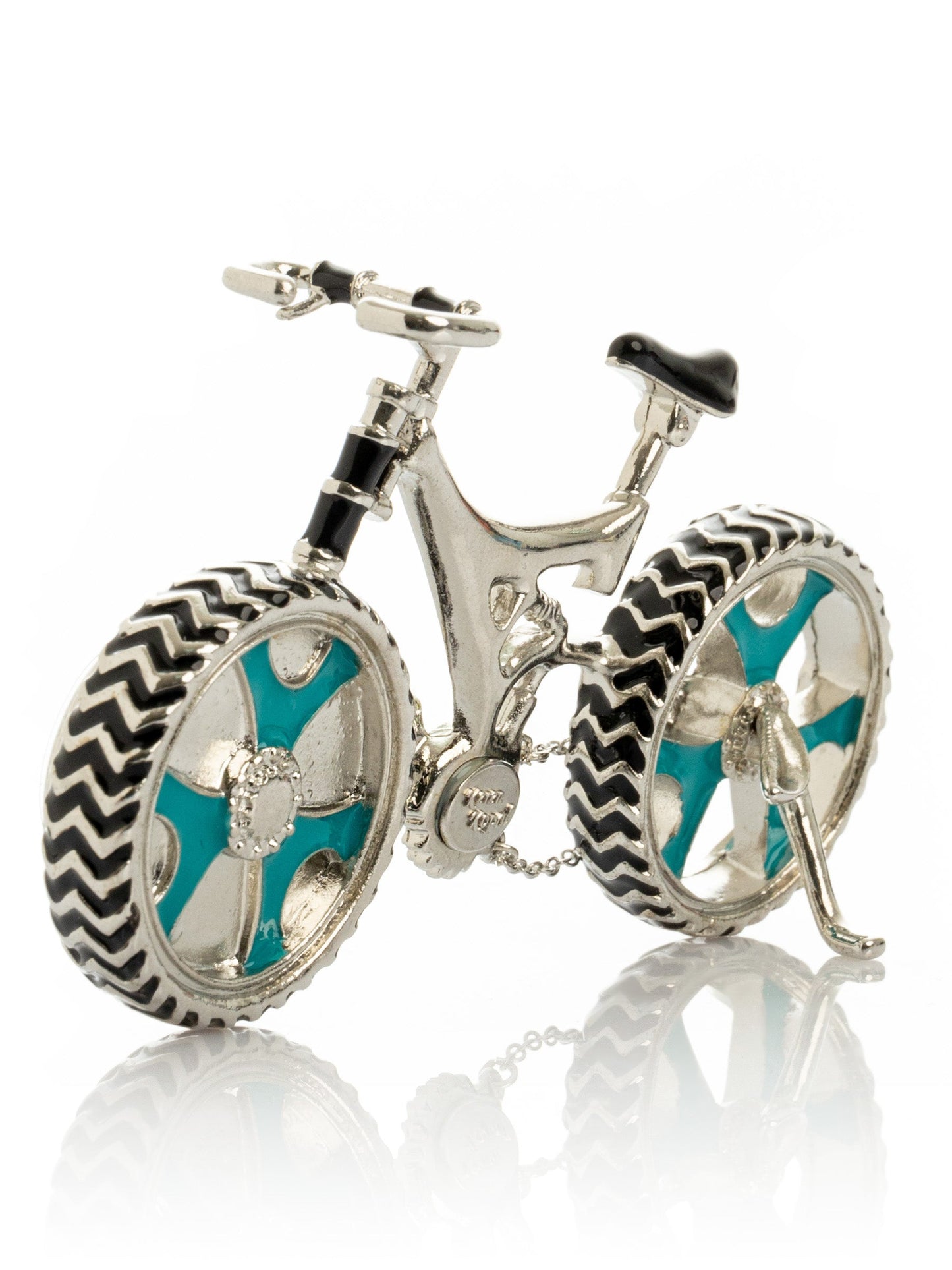 Bicycle clock with Green crystals-3