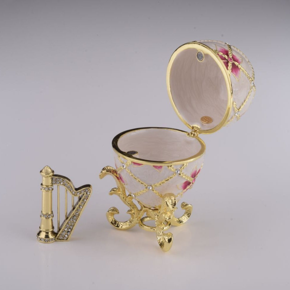 White Egg with Flowers & Harp-1