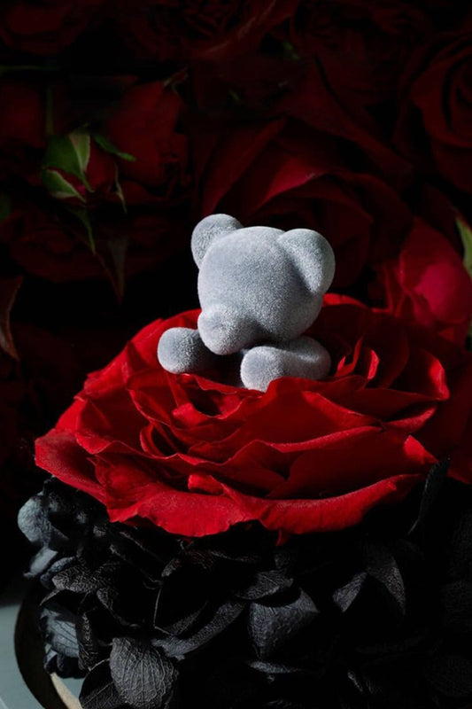 Teddy Bear Bouquet with Everlasting Roses-0